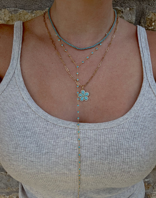 Turquoise Y Necklace